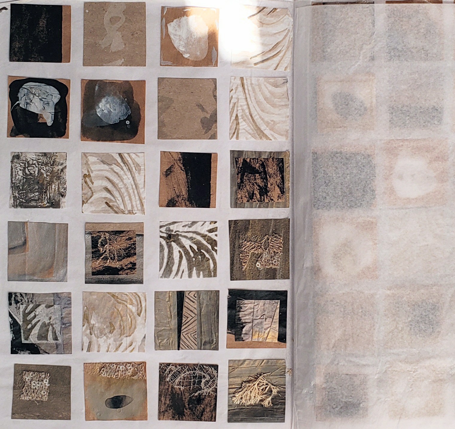 Cuaderno 7 — 2024 Estudio. Papel kraft, tinta y textiles. — Fabio Crisanti