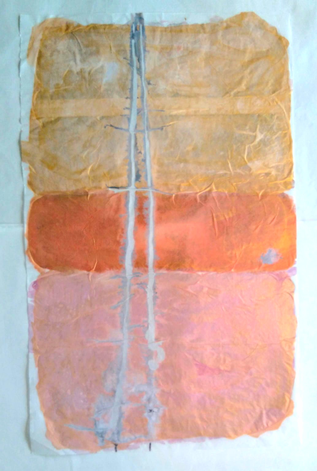 Seda XV — 2021 — 0.30m x 0.50m. Acrílico sobre papel de seda. Colagem — Fabio Crisanti